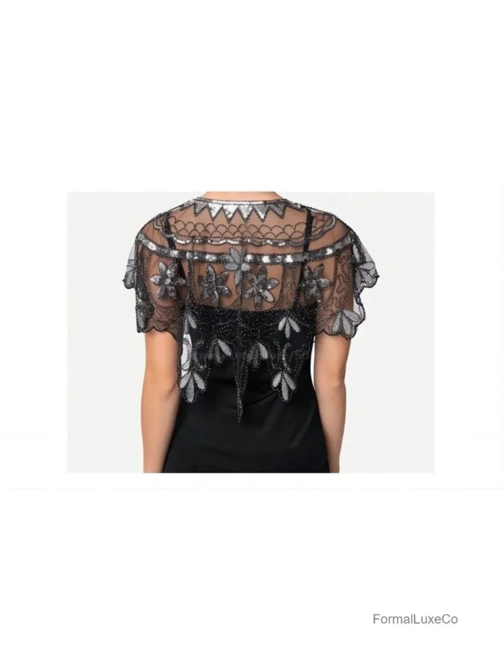 Sequin Beaded Handmade Shawl Wrap for Wedding Evening Party